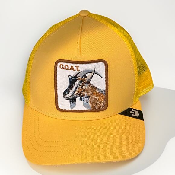 Hat Goorin Bros. The "G.O.A.T." Trucker Cap Unisex Synthetic Gold - Picture 1 of 8